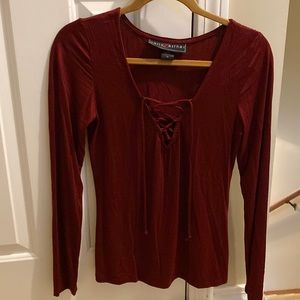 Maroon long sleeve top